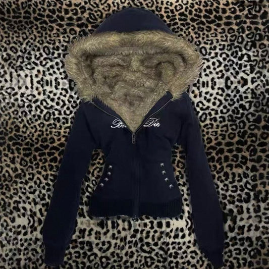 Womens Zip-Up Hoodie In Harajuku Style