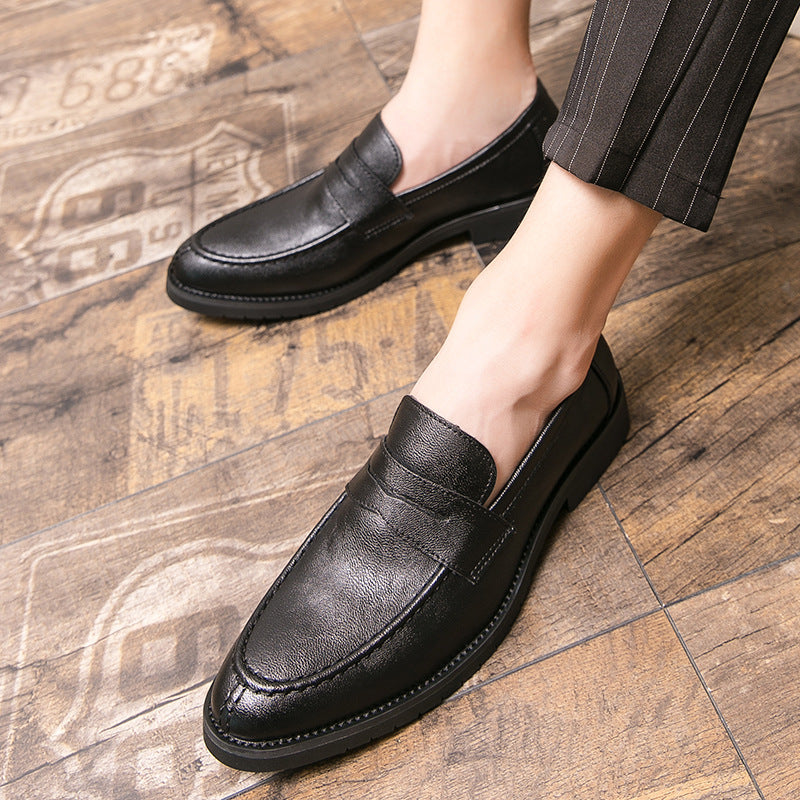 Afslappede retro slip-on herresko med rund snude i britisk stil