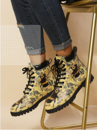 New Front Lace-up Casual Short Boots Women