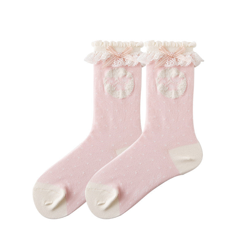 Cherry Blossom Series Spring Cute Girly Cotton Socks