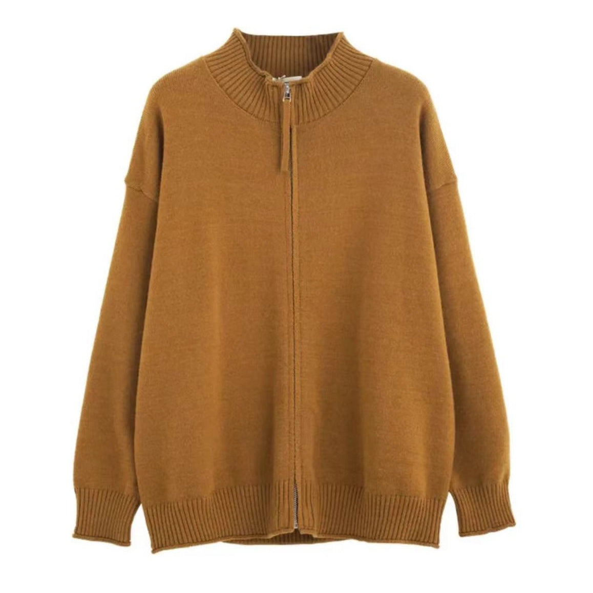 Men's Spring And Autumn Stand Collar Knitted Cardigan Jacket
