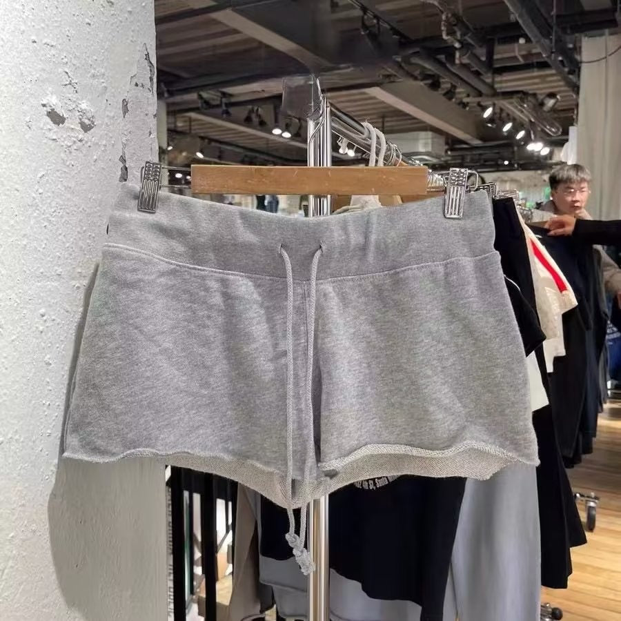 American Casual Sports Pants With Frayed Edges Slim Fit Women