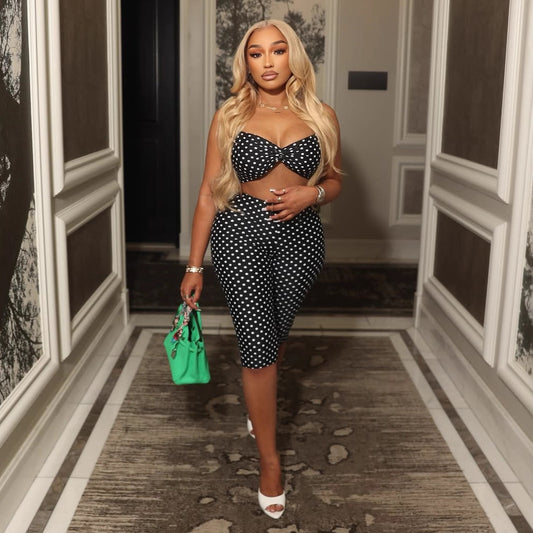New Women's Fashion Spotted-print Sexy Camisole Set