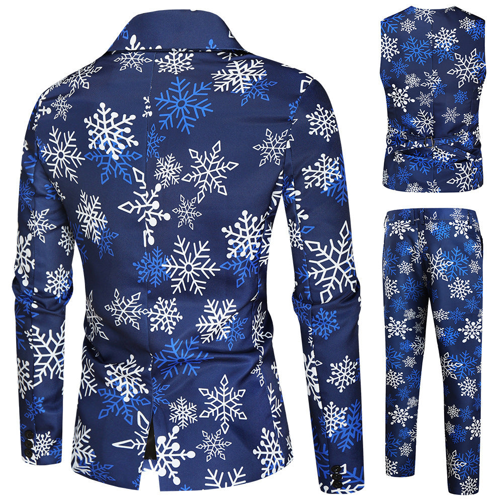 Men's Casual Printing Suit Vest Trouser Suit
