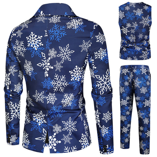Men's Casual Printing Suit Vest Trouser Suit