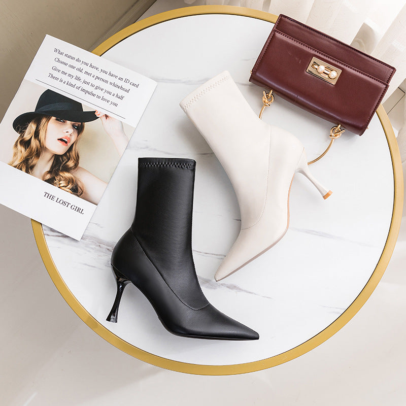 Women's Sexy Pointed Toe Stiletto Ankle Boots