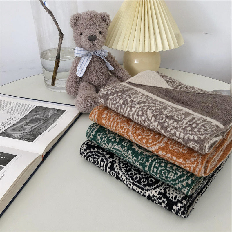 Cashew Flower Thickened Warmth Student Scarf