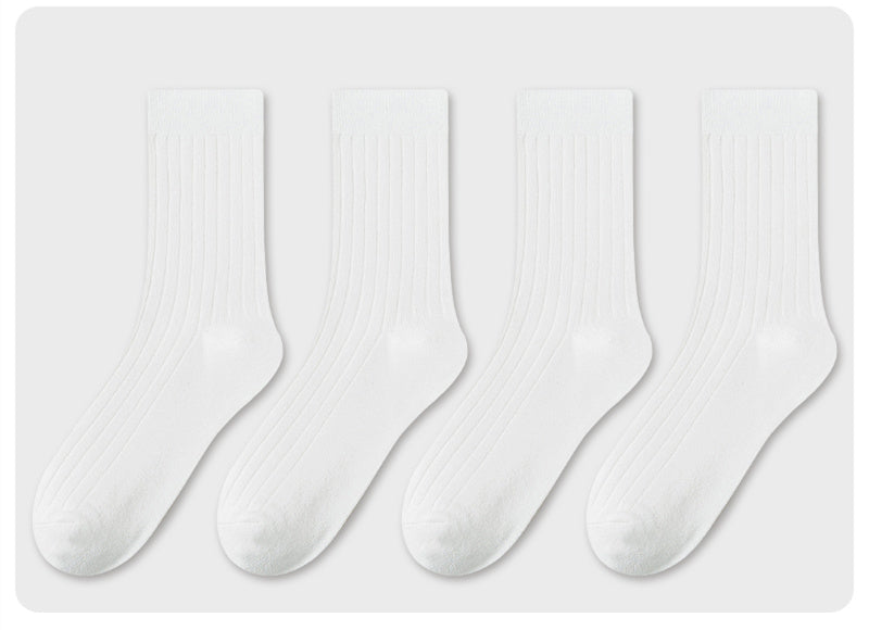 Men's Socks In Tube Pure Cotton Deodorant Solid Color