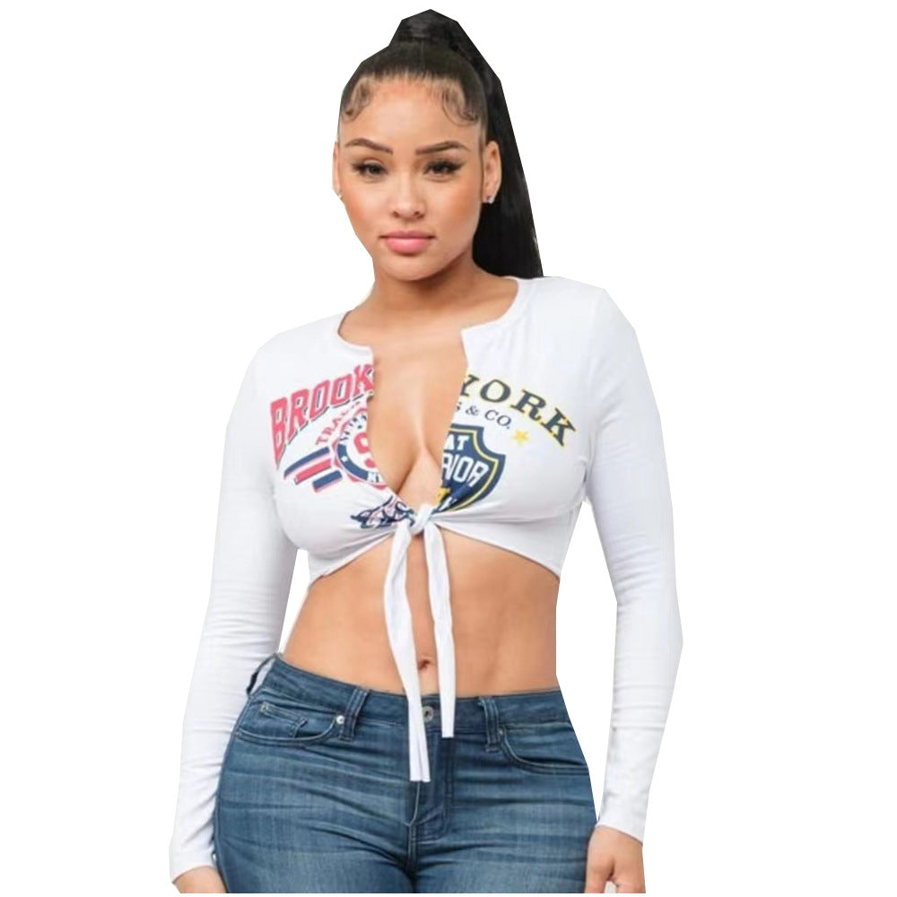 Women's Sexy Hollowed-out Strappy T-shirt Fashion Top