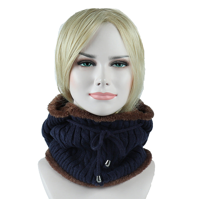 Women's Plus Velvet Knitted One-piece Woolen Hat