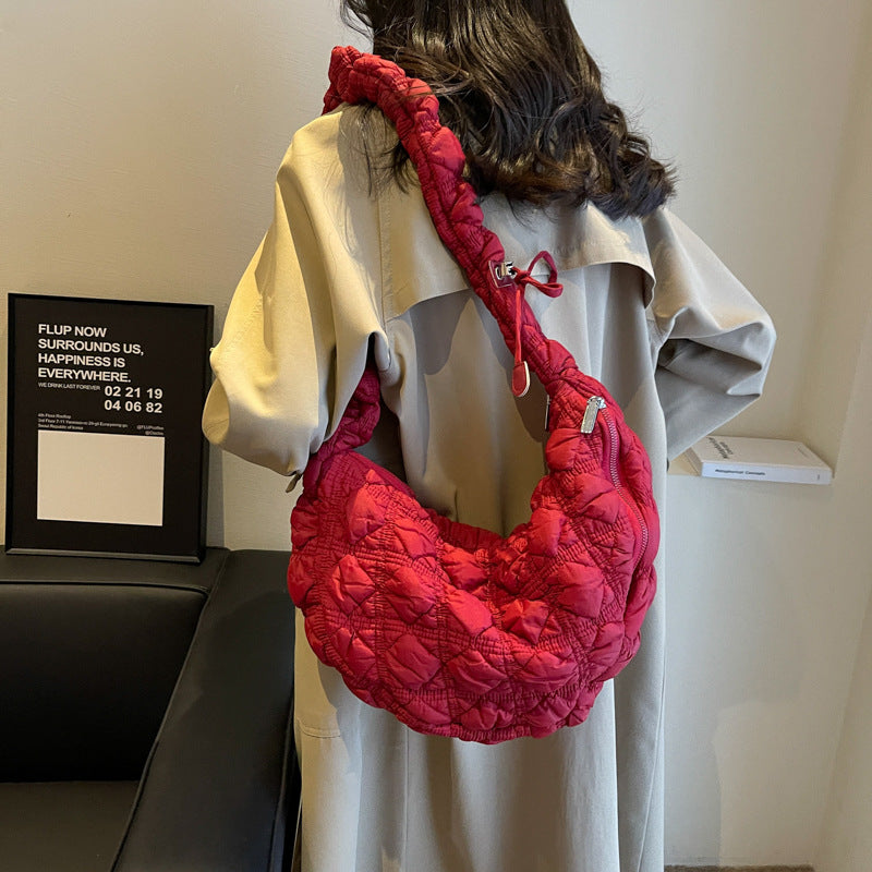Niche Drawstring Shoulder Crossbody Pleated Cloud Bag
