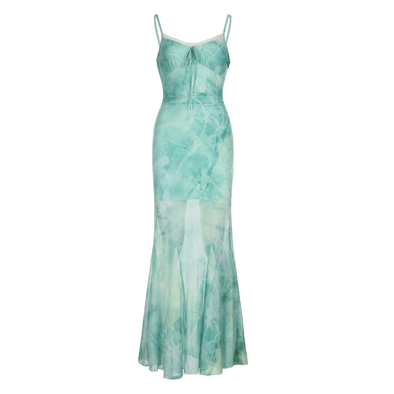 Hip Lifting Semi-permeable Mesh Long Dress