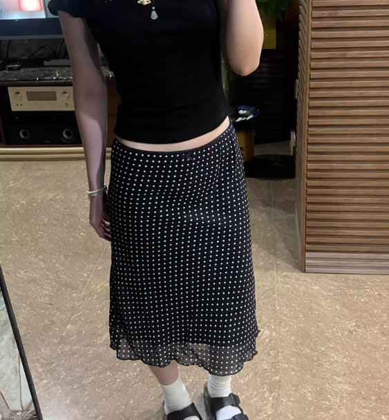 Polka Dot Slim-fit Mini Skirt