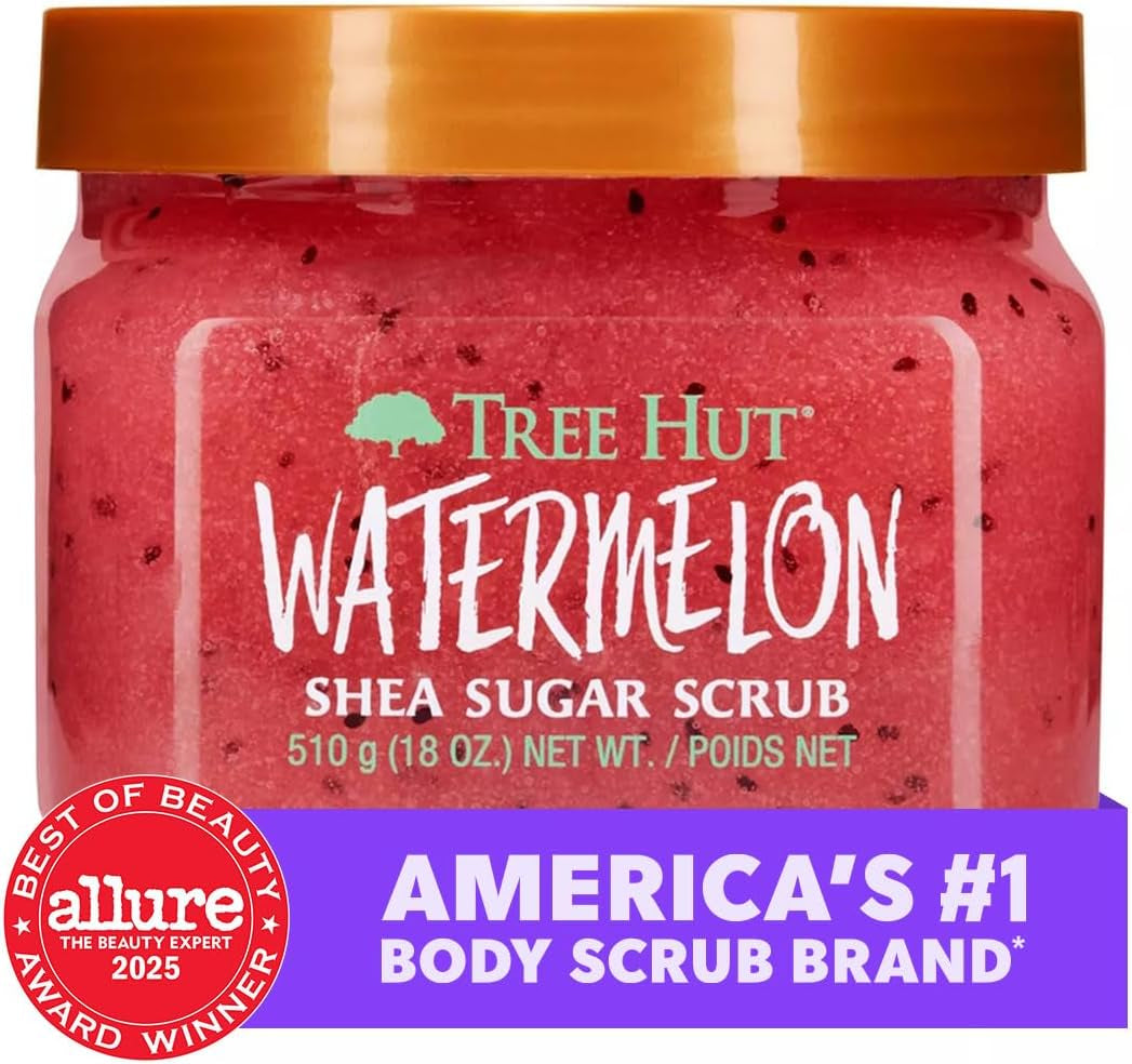 - Exfoliante Corporal De Azúcar - Watermelon - Bote 510 G - Contiene Vitamina C Y Manteca De Karité - Ayuda a Restaurar El Brillo De La Piel - Nutre En Profundidad Y Suaviza La Piel Seca