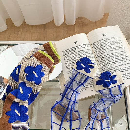Klein Blue Summer Glass Silk Socks