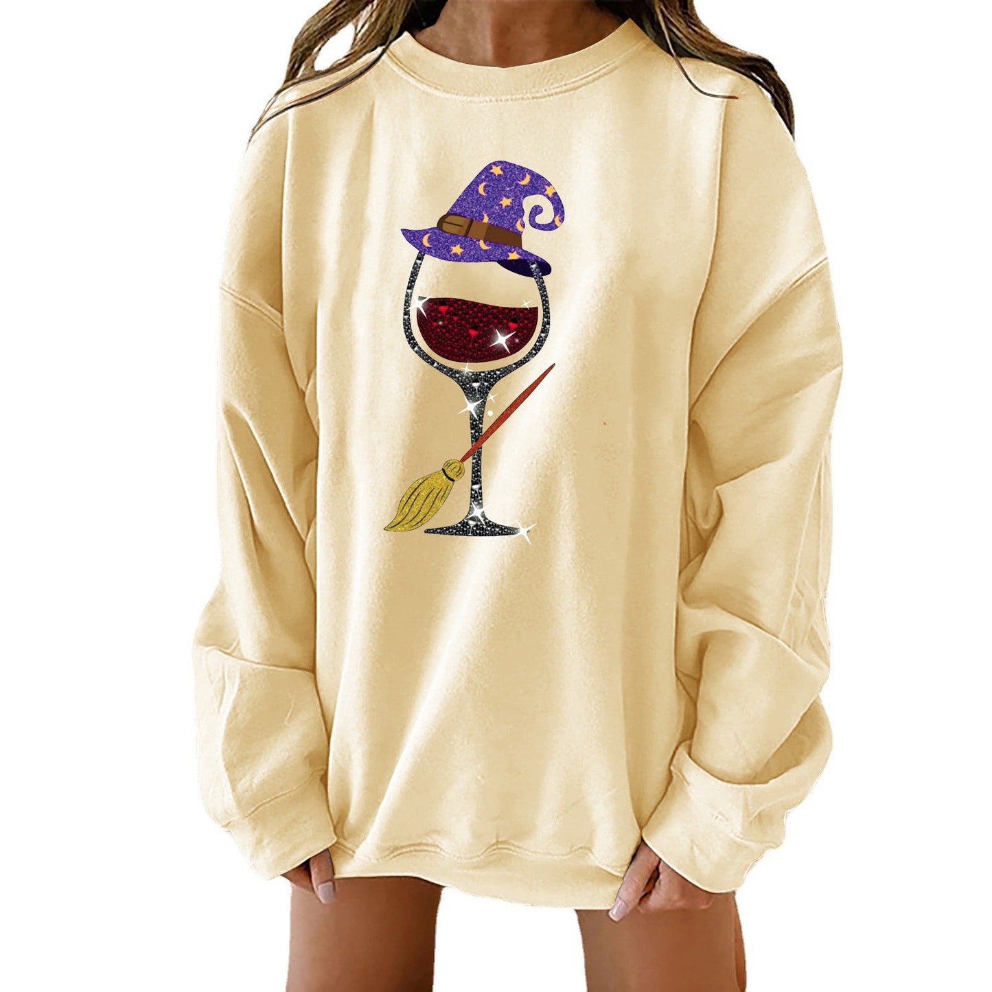 Halloween Kreativt Tema Tryk Løs Sweater