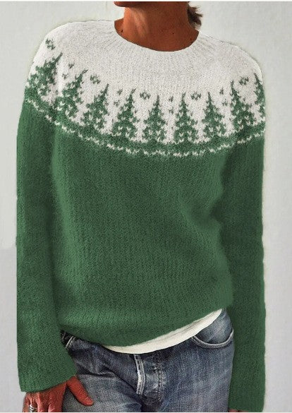 New Sweater Women's Round Neck Multicolor Loose Fashion Pullover