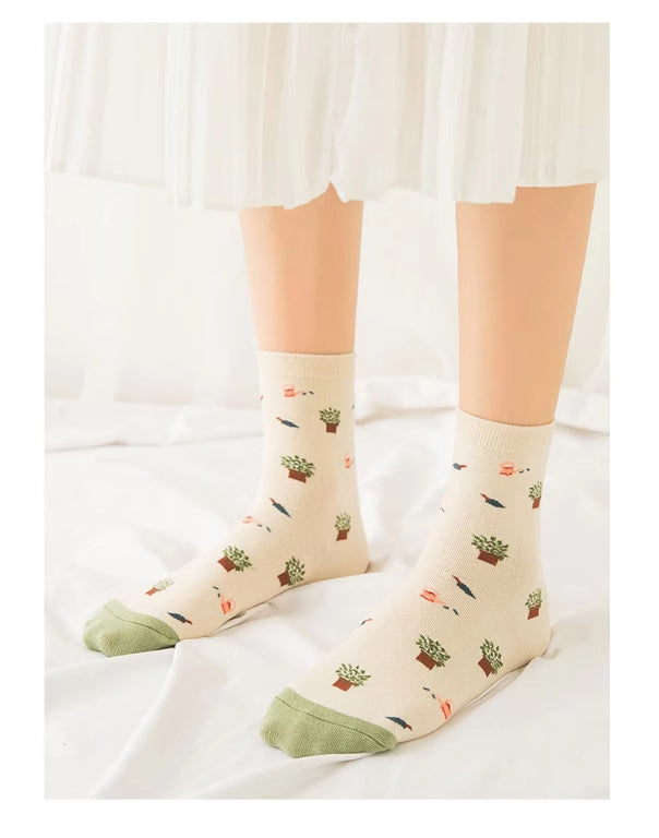 Women's Socks Cute Long Tube Bunching Socks