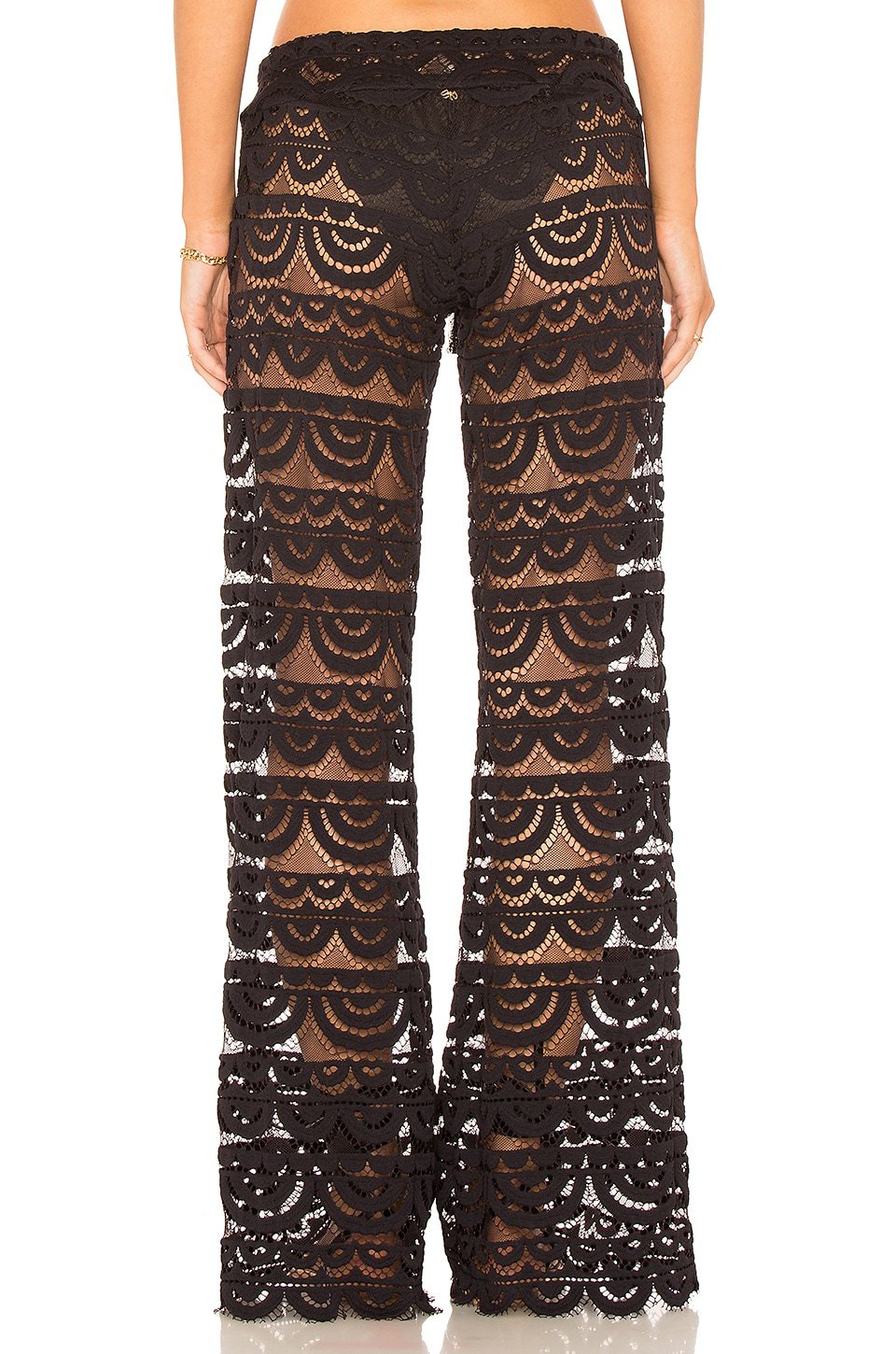 Sweet Lace Hollow-out Wide-leg Pants For Women