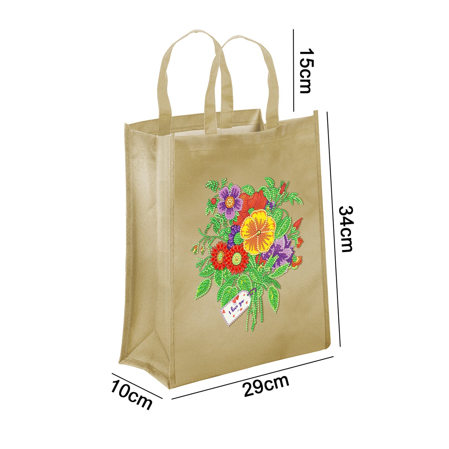 Diy Point Drill 5D Animal Flower Oxford Tote Bag