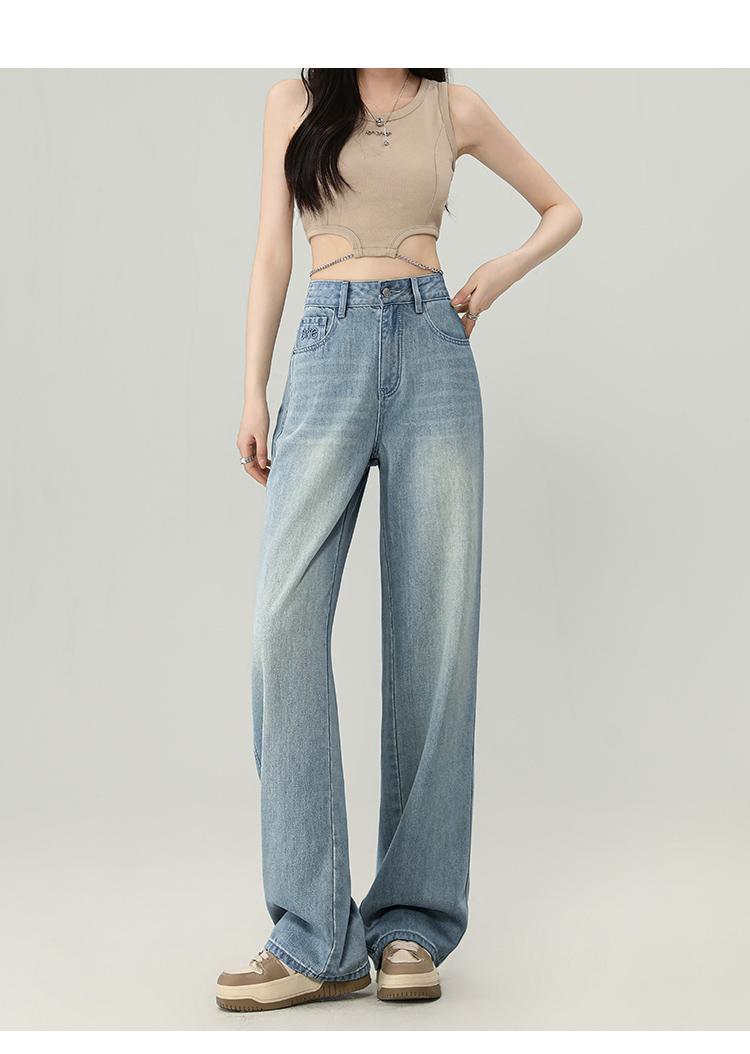 High Waist Straight-leg Wide-leg Pants