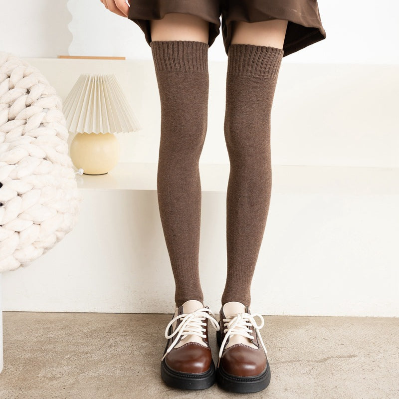 Womens Winter Fleece-lined Extra-thick Over-the-knee Thermal Socks