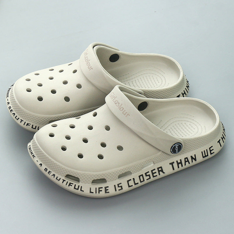 Home Slippers Home Sandals Women's Ins Trendy Toe Box For Outdoors Nurse Sandals Graffiti Platform Beach Shoes