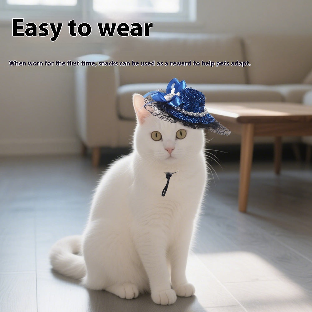 Pet Lace Hat Cat Photo Dress Up Hair Accessories