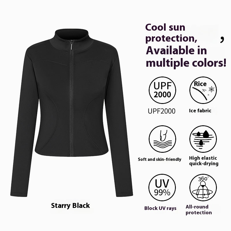 Sports Yoga Jacket Women's Long-sleeved Outdoor Sun-proof Workout Clothes