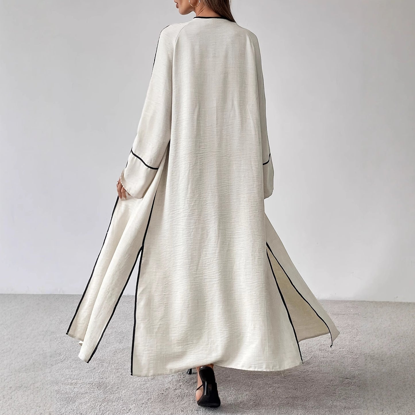 Moderigtig Elegant Enkel Langærmet Cardigan Til Kvinder, Lang Jakkesæt