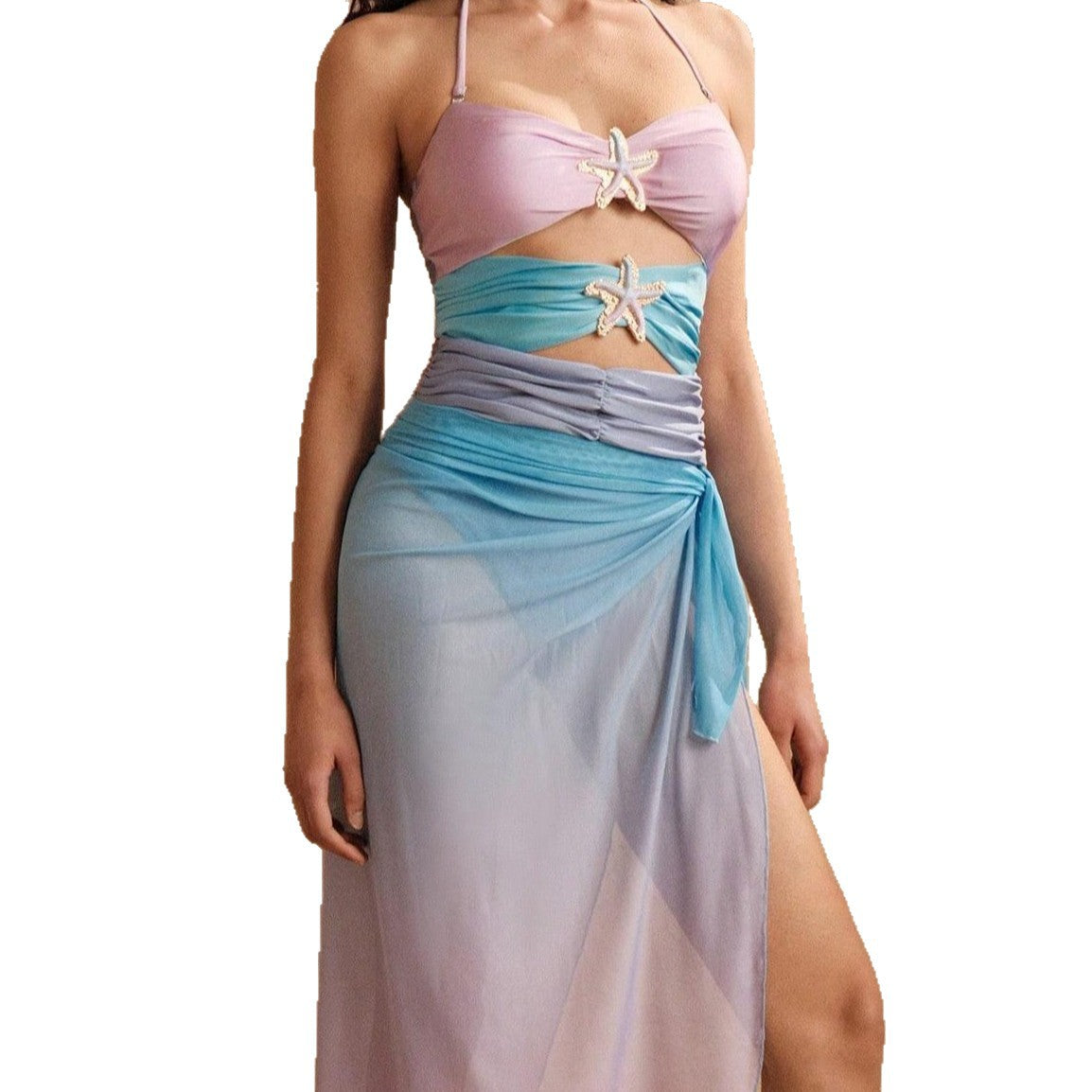 Swimsuit Hot Spring Set With Hollowed-Out Bikini