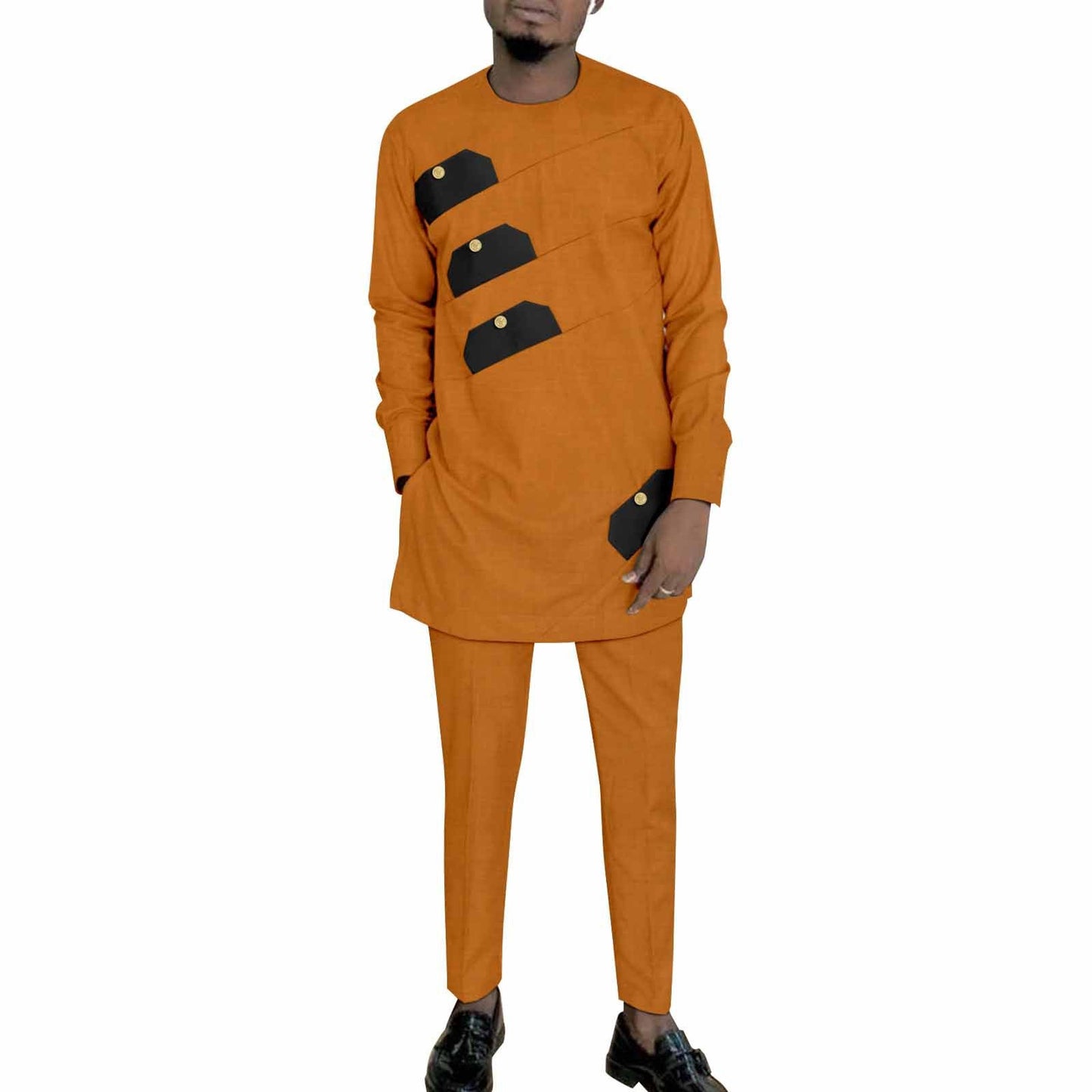 Ethnic Print Batik Cotton Men Leisure Set