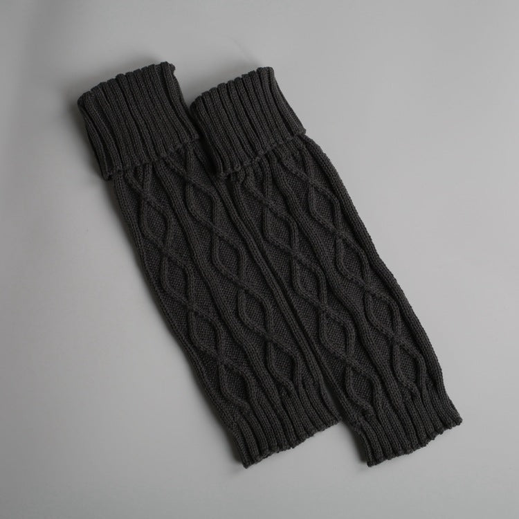 Knitted Wool Warm Leggings Mid-length Rhombus