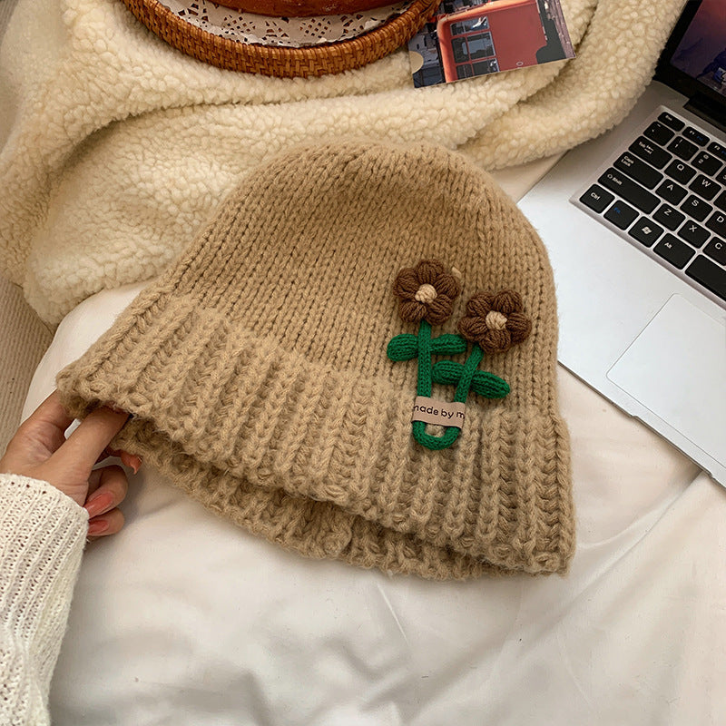 Flower Wool Hat Makes Women Cute And Show Their Faces
