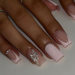 Nail Art High Fashion Simple Rhinestone Butterfly Flower Cow Wear Nail 24 Pieces