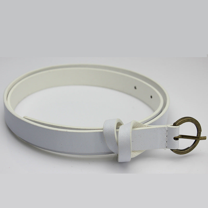 Retro Copper Figure 8 Decoration Simple Belt Women Super Thin And Slim Belt Belt