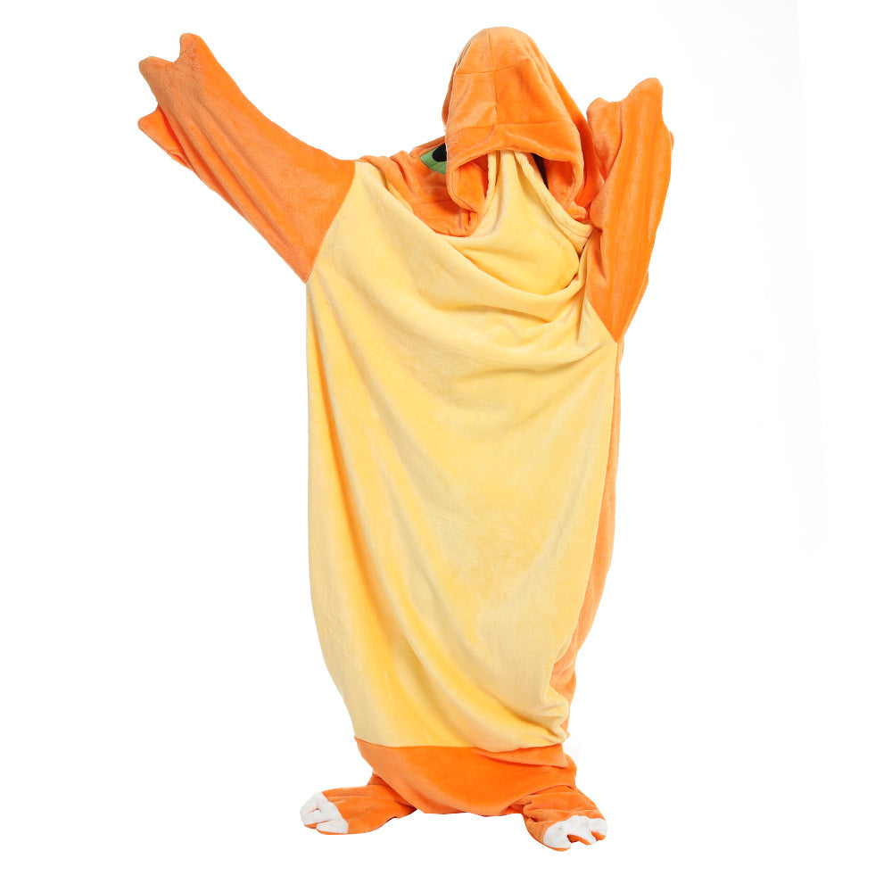 Yellow Stitching Sea Carving Dragon Jumpsuit Cartoon Embroidery