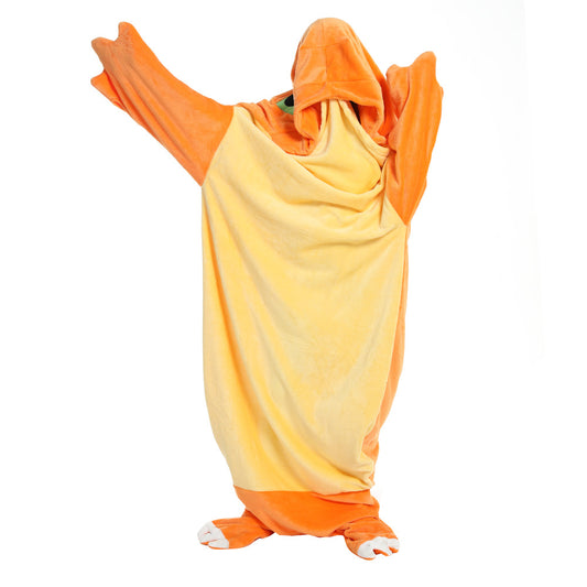 Yellow Stitching Sea Carving Dragon Jumpsuit Cartoon Embroidery