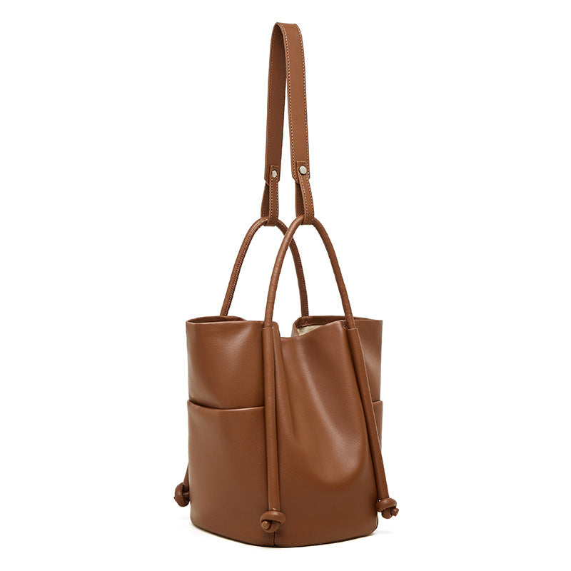 Premium Soft Cowhide Large Capacity Tote Bag Simple