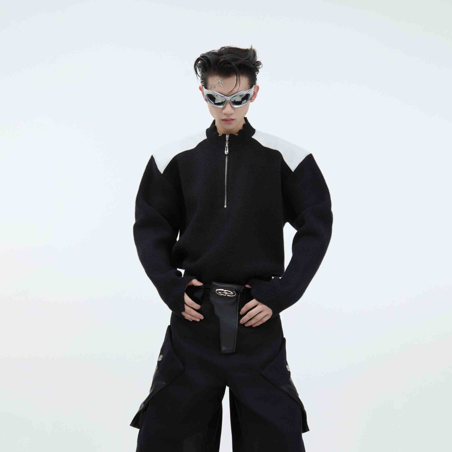 Winter Niche Deconstruction Splicing Knitwear