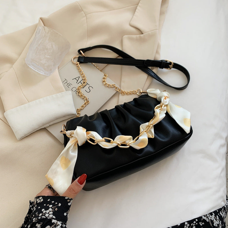 Trendy All-match Niche Design Fold Chain Messenger Small Square Bag
