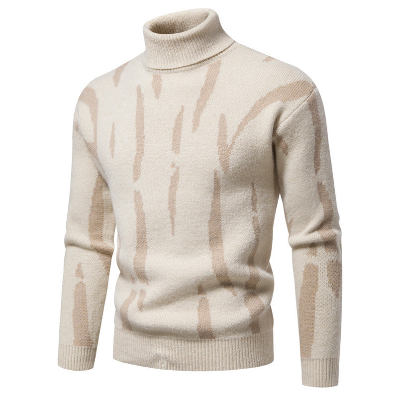 Men's Round Neck Plaid Jacquard Super Soft Sweater Casual