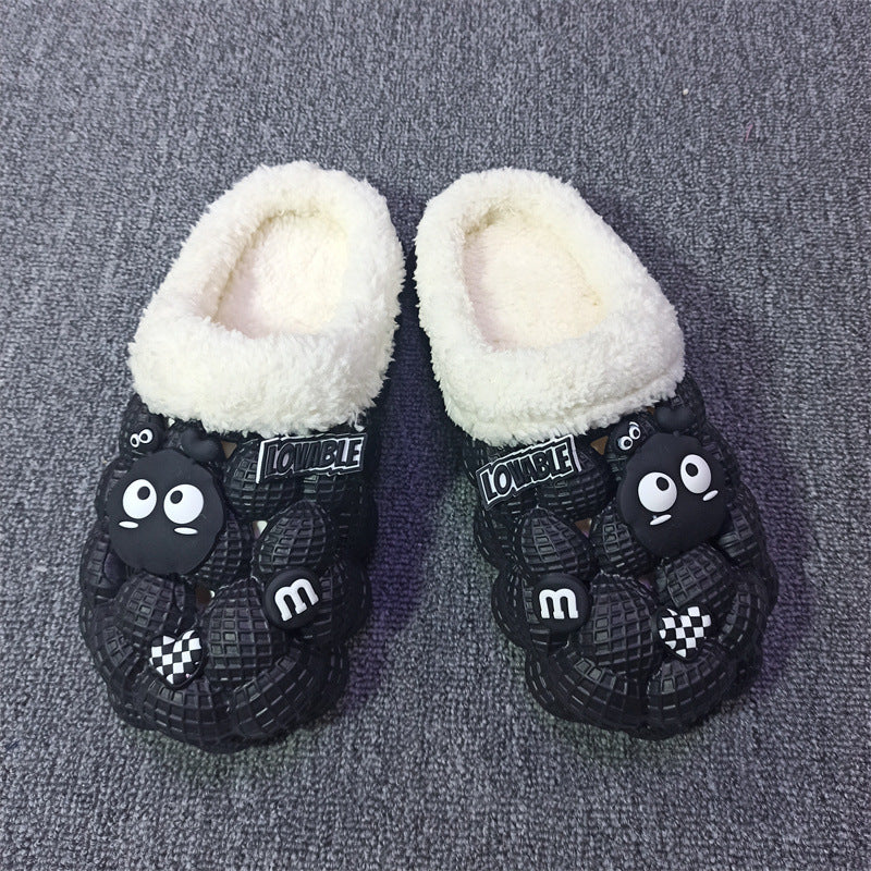 Dame Fashion Afslappede Lychee Bubble Platform Skridsikre Varme Hjemmesko