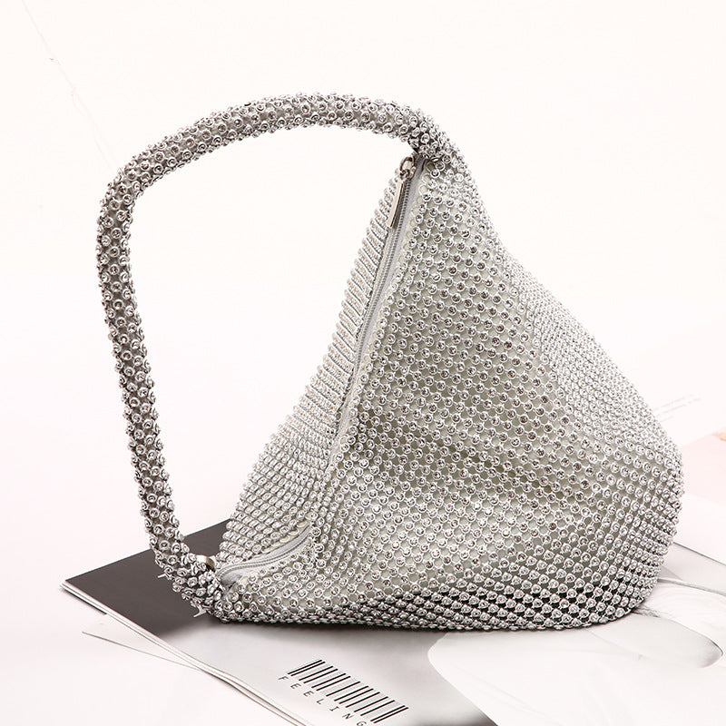 Diamantbesat festclutch til kvinder, mode blød taske