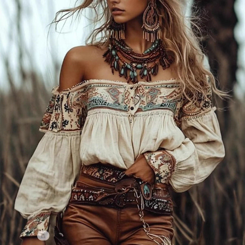 Retro Western Womens Cowboy Shirt Top