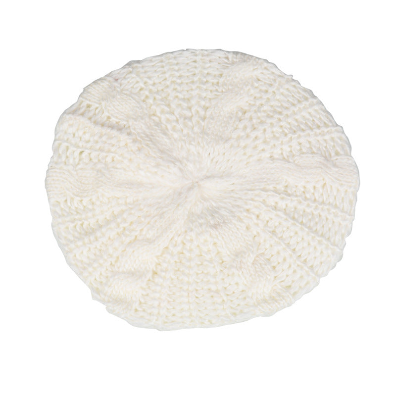Women's Autumn And Winter Big Buds Twist Ball Knitted Hat