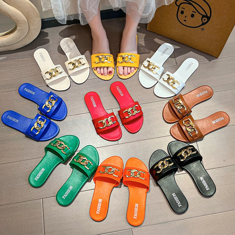 Lazy-style Outdoor Flat Slippers For Women