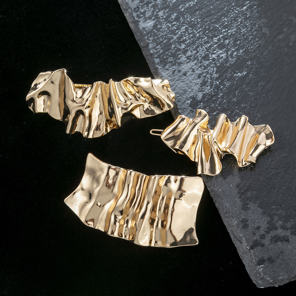 Convex Folding Hairpin Headdress Pleated Fashionable Irregular