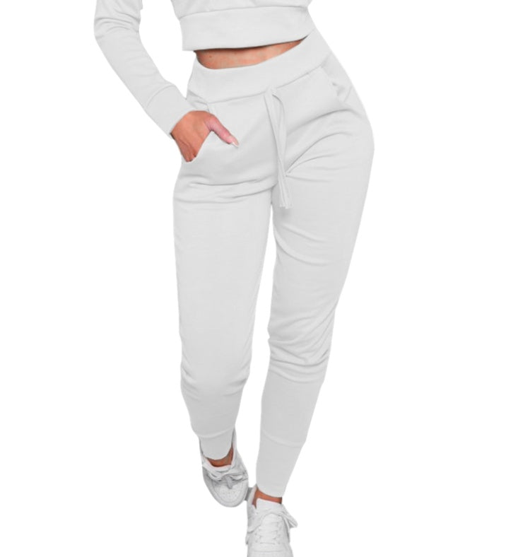 High Waist Skinny Track Pants Pocket Trousers