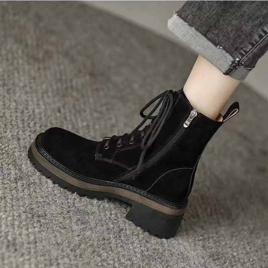 Platform Height-increasing Ankle Boots Versatile Short Boots For Petite Women